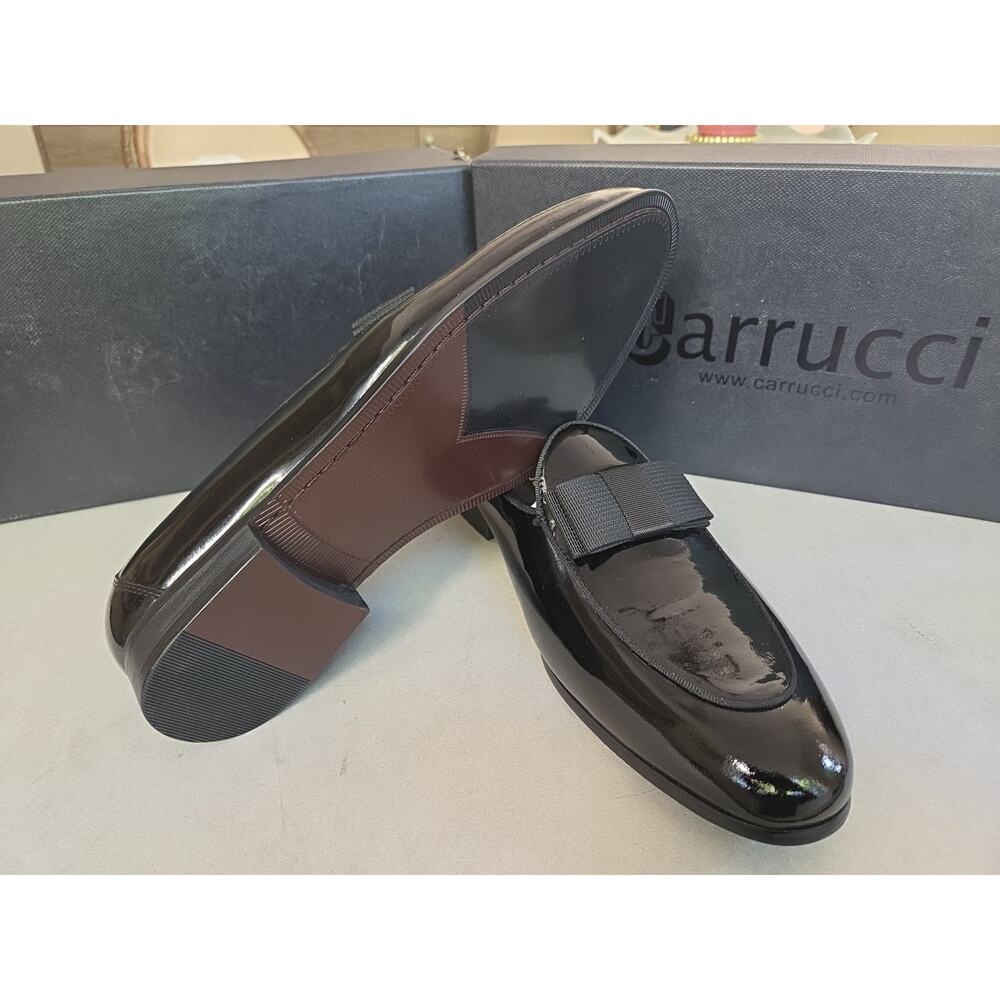 Carrucci Black Patent Leather Shoes With Bowtieus Loafers 10.5D - Picture 5 of 7